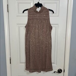 Elegant Sleeveless Rose Gold Dress